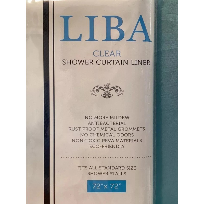 LIBA 72”X 72” Clear Shower Curtain Liner Peva Antibacterial, Rust