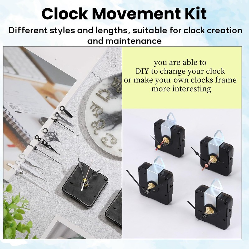 Xsdjasd 5pcs Watch Movement Parts Silence Quartz DIY Wall Clock