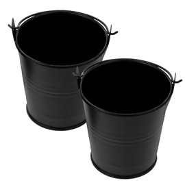 ROMISBABA 2pcs Barbecue Drip Bucket Outdoor BBQ Grease Catcher for Grill Metal Oil Bucket Easy to Clean Drip Pan for Smoker and Pellet Grill