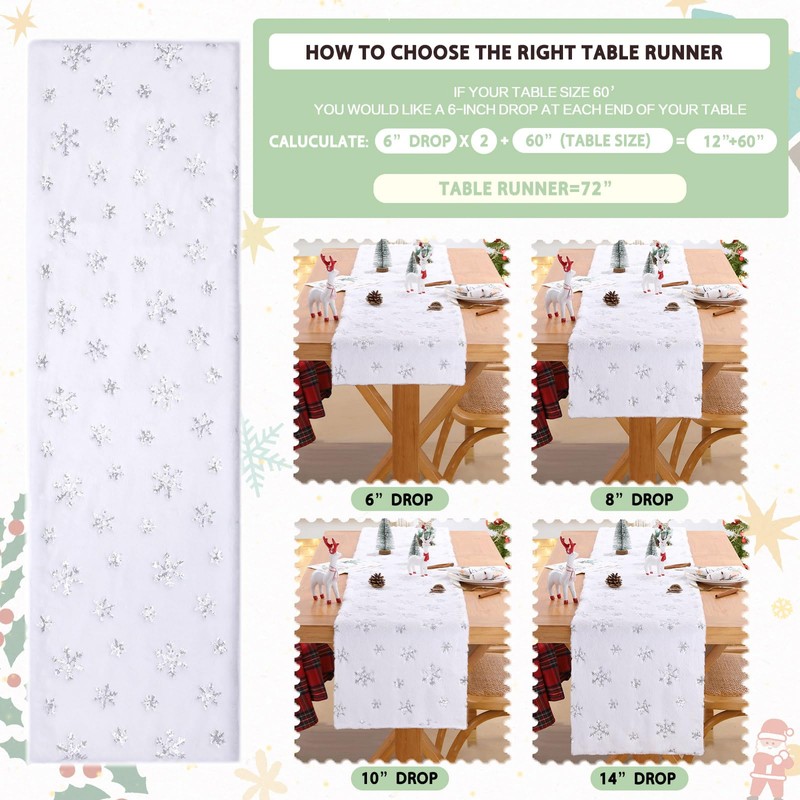 White Faux Fur Table Runner 13 x 108 inch Long