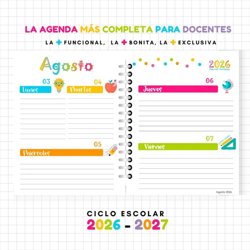 Agenda Docente Escolar 26/27 Pasta Dura Mod. School #2