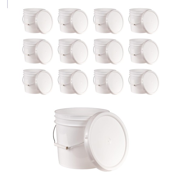 ATERET 2 Gallon White Pail & Lid - Durable Mil
