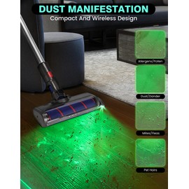 Vacuum Cleaner Dust Display Light, Green Light Attachment Compatible with Dyson Shark Bissell, Reveal Microscopic Dust & Illuminate Invisible Pet Hair Cat Dog Fur, Universal Upgrade Accessories