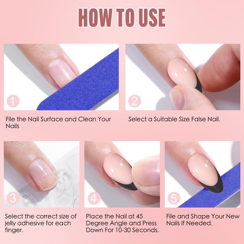 ZAHRVIA Press On Nail Gel Nails Salon Acrylic Natural Collection