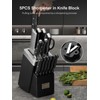 Knife Block Set, FOHERE 14 Pieces Self Sharpening Knife Block