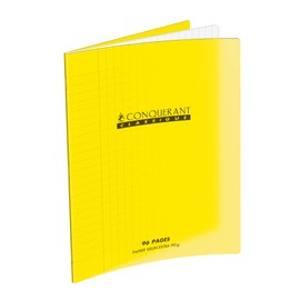Conquérant Large Exercise Book with Large Squares, 96 Pages, 24 x 32 cm 24 x 32 cm Yellow