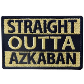 Tactical Straight Outta Azkaban Patch Military Badge Morale Aplique Embroidered Fastener Hook & Loop Emblem