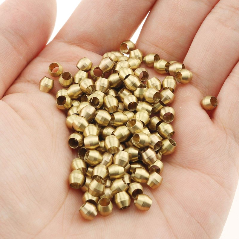 E-outstanding Compression Ferrule Sleeve 50PCS 4mm Brass Double Taper Ferrule
