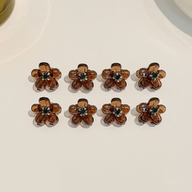 XINGNIAO Set of 20 Black Mini Hair Clips for Girls, Braided Hair Clips, Pony Clips, Exquisite Side Clips, Headdress Hair Clips (Amber Rhinestones)