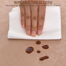 Morbuy Round Outdoor Tablecloth, 80 cm, Plastic Tablecloth, Washable, Coffee Oilcloth, Weatherproof, Small Table Cloth for Kitchen, Garden, Outdoor (for Tables from 65 to 70 cm)