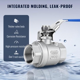 2 Pack 3/4'' Ball Valves NPT Female Stainless Steel 304 Full Port Locking Ball Valve Handle, Heavy Duty Shut Off Valve for Home and Industrial (3/4 Inch)