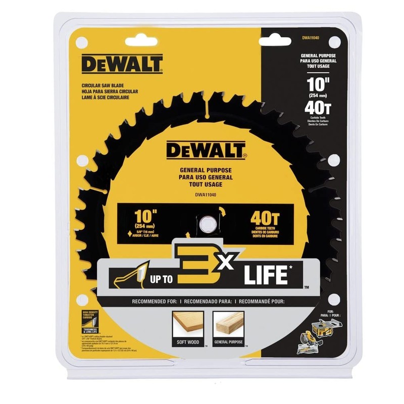 DEWALT Table Saw Blade, 10", 40 Tooth, with Fine Finish,