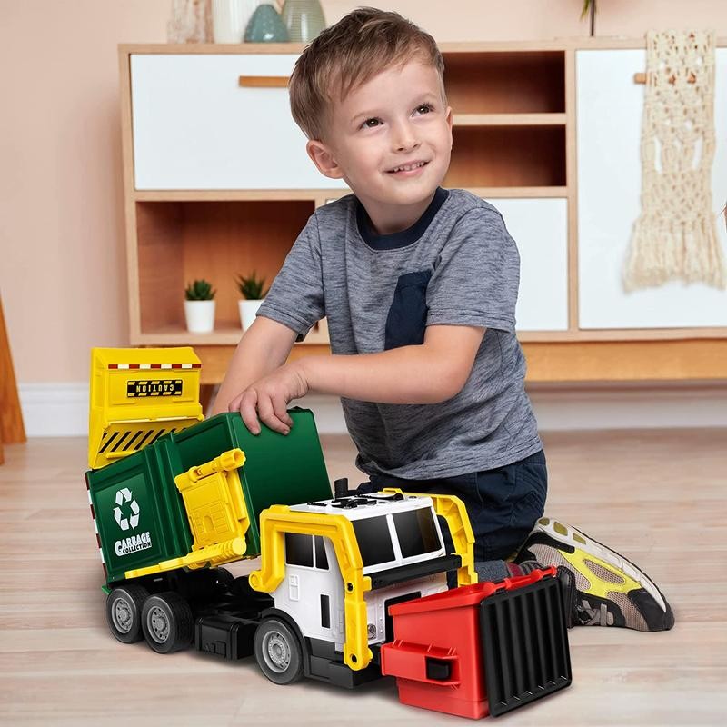 Extra Large Garbage Truck Toy Set With Sound And Light,