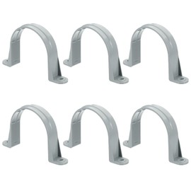 PATIKIL 3 Inch Plastic Conduit Clamp, 6 Pcs PVC Pipe Strap 2 Holes Conduit Strap Plastic Pipe Supports for PVC Pipes Conduit Cables, Gray