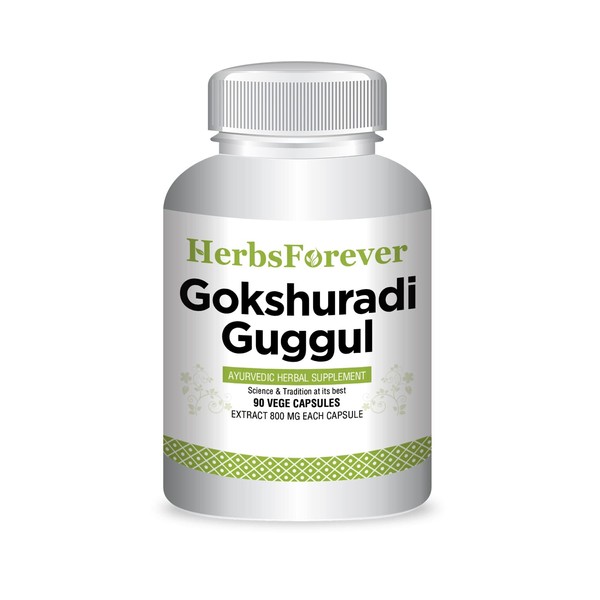 Herbsforever Gokshuradi Guggul Capsules – Traditional Ayurvedic Formulation - Kidneys Health Supplement – 90 Vege Capsules