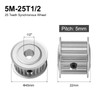 uxcell 5M-25T-1/2B Timing Belt Pulley 1/2" Bore, 25 Teeth Aluminum