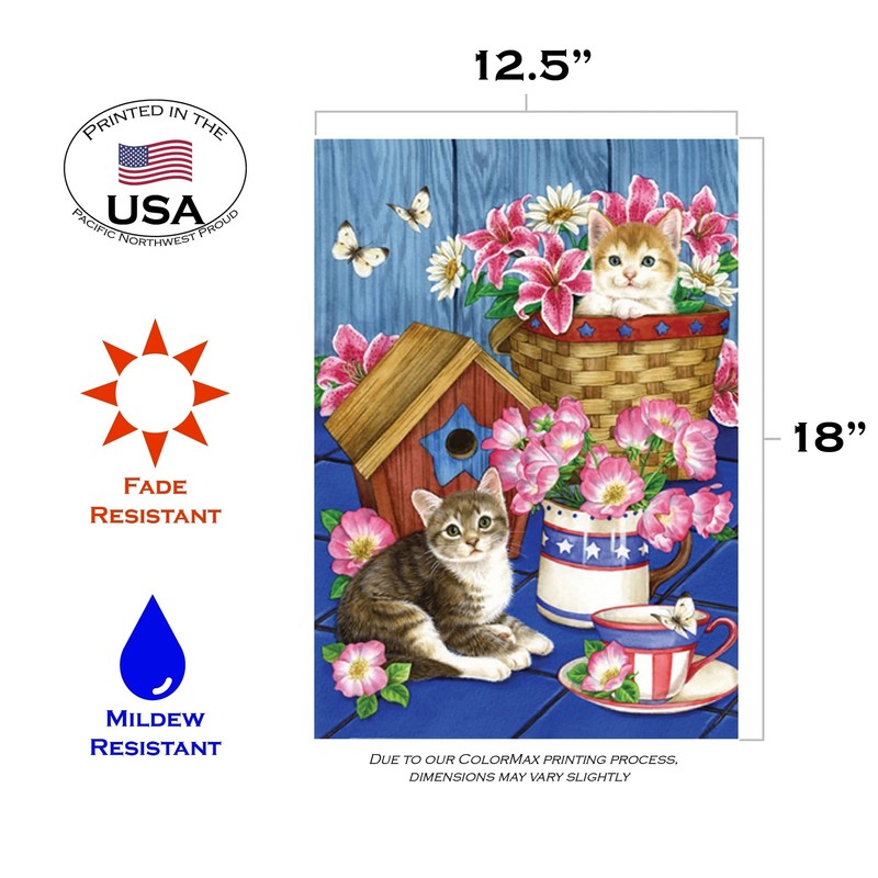 Toland Home Garden 111177 Patriotic Kitties 12.5 x 18 Inch