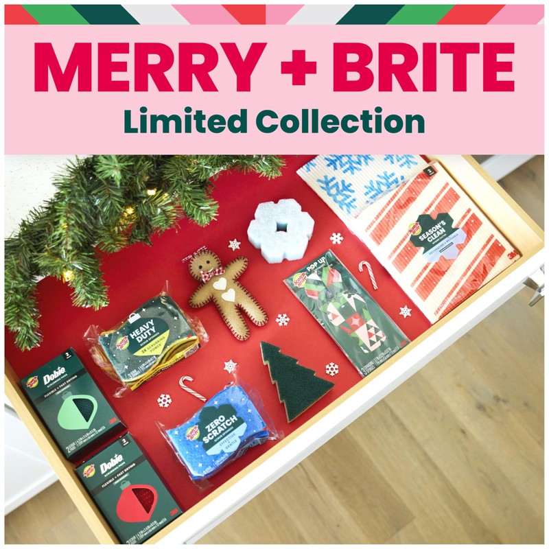 Scotch-Brite Modern Merry Tree Shape Scrub Sponge 1 Pack