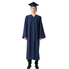 GraduationMall Graduation Talar Graduation Hat and Tassel 2025 for College and Bachelor Academic Talar with Hat 12 Colours, navy