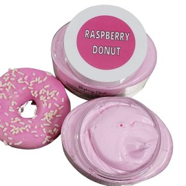 Raspberry Jam Donut Whipped Body Butter Lotion. Skin Softening Hand Cream. Hydrating Moisturizer