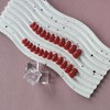 Red Press on Nails Short Oval Acrylic, Solid Color Medium