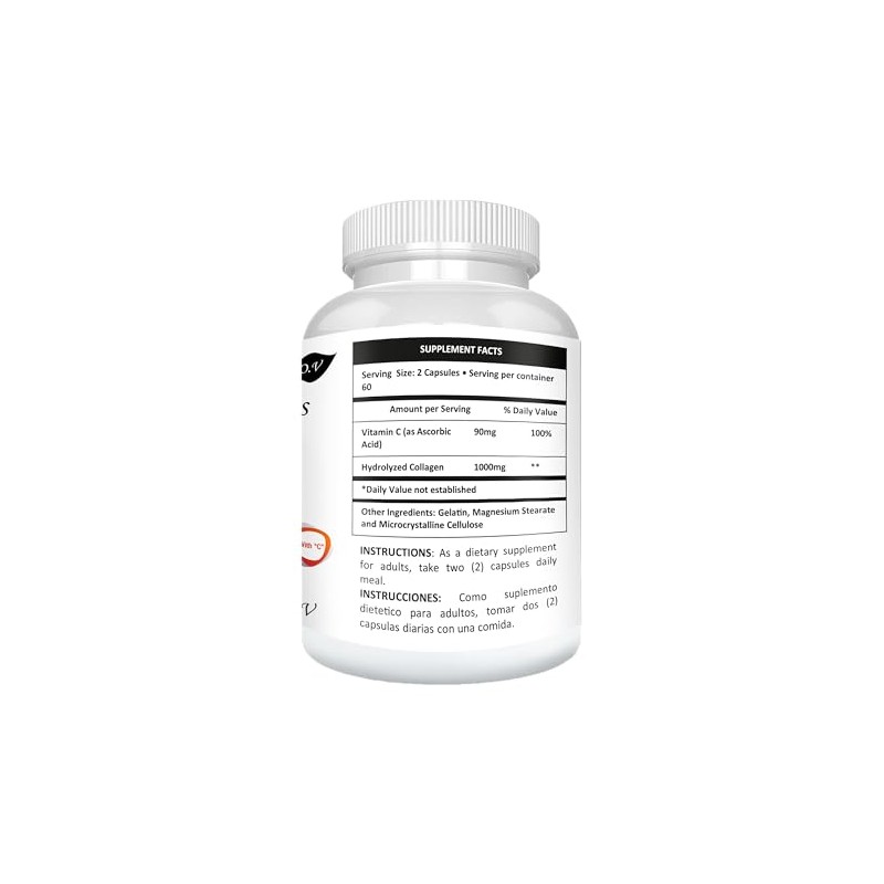 HYDROLYZED Collagen 120 Super Advanced Supplement Capsules for Skin Nails