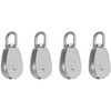 POFET 4 Pcs M15 Stainless Steel Lifting Swivel Single Wheel