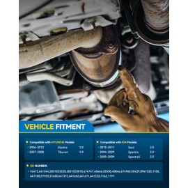 PHILTOP Exhaust Manifold Catalytic Converter Compatible with Hyundai Kia, 2004-2012 Elantra 2.0L, 2007-2008 Tiburon 2.0L, 2004-2011 Soul/Spectra/Spectra5 2.0L,only straight outlet 16472(EPA Compliant)