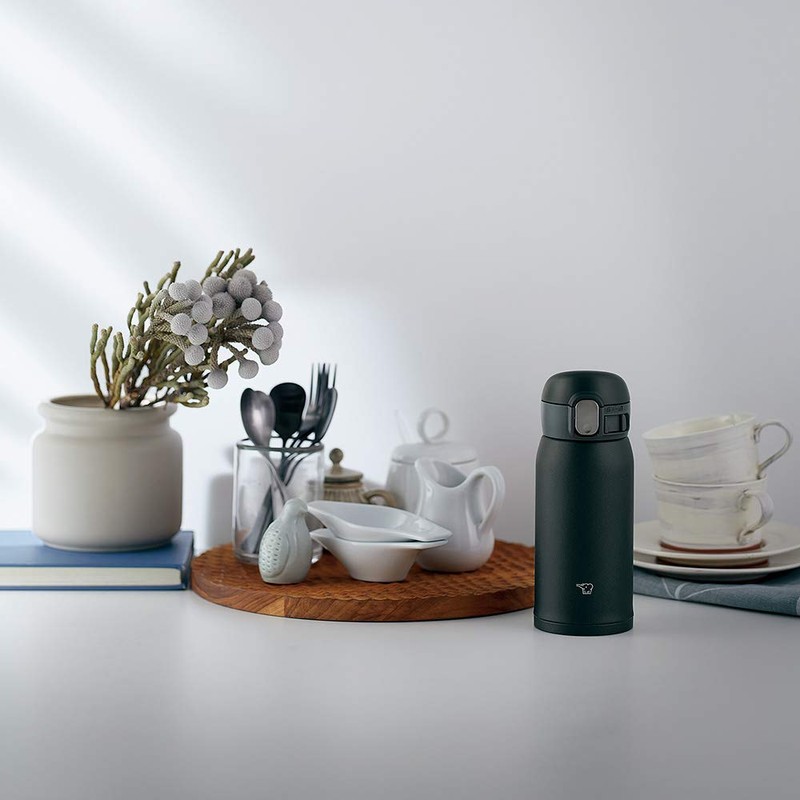 Zojirushi SM-WA36-BA Water Bottle, One-Touch Stainless Steel Mug, Seamless, 12.2