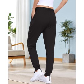 ZENEX 3 Pack Womens Joggers Women's Sweatpants with Pockets, for Running Yoga Workout Lounge(601-L/XL-3Black)
