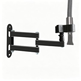 Pet Hair Dryer Wall Mount Stand Hose Tube Holder: Hands-Free Adjustable & Foldable Metal Arm Bracket with Universal Clamp for Dog Cat Grooming, Home & Professional Use