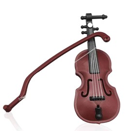 Miniature Violin Tiny Musical Instrument Models for Decoration Home & Office Creative Mini Musical Instrument Violin Decor Gifts with Bow Stand Support