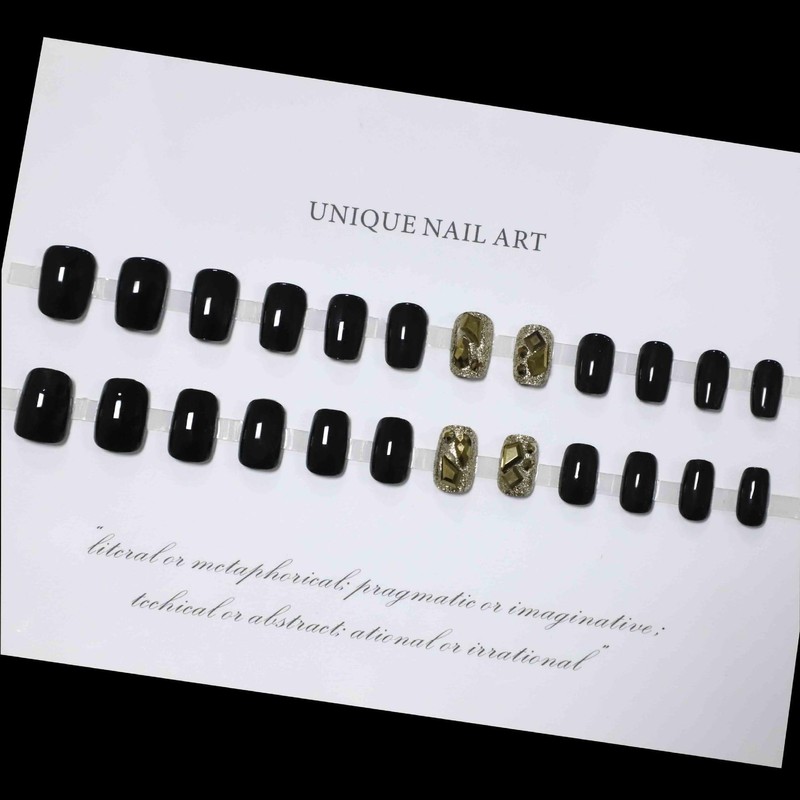 Nail Tip, Short, 24 Pieces, Nail Tip, False Claws, Cat