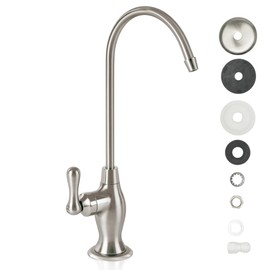 Brushed Nickel Reverse Osmosis Faucet, NSF Certified, Non‑Air Gap for Under Sink Water Filtration System, RO System Drinking Water Faucet, FLR-575BN