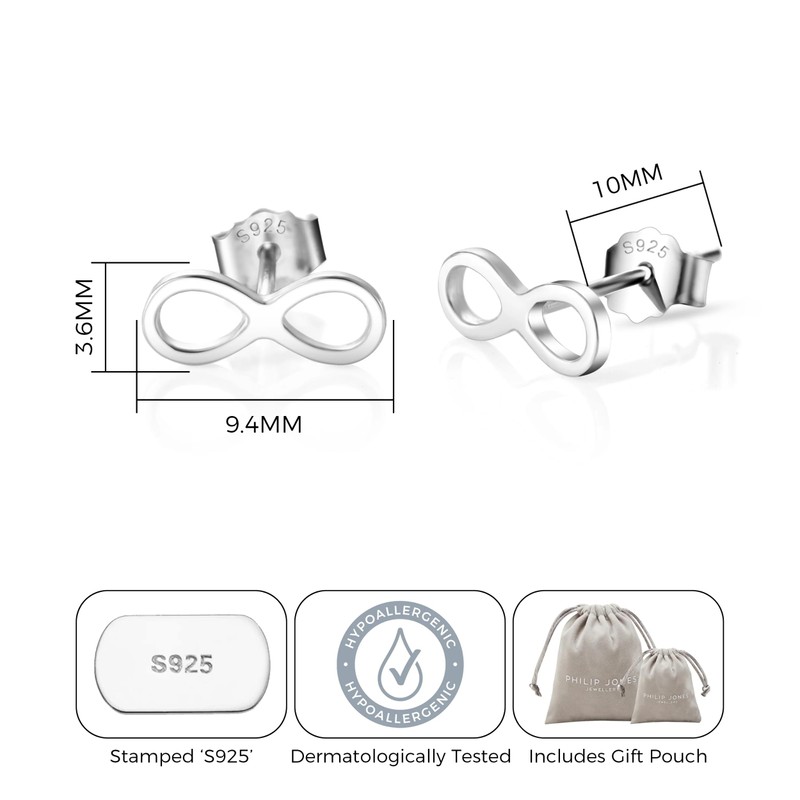 Philip Jones Sterling Silver Infinity Earrings