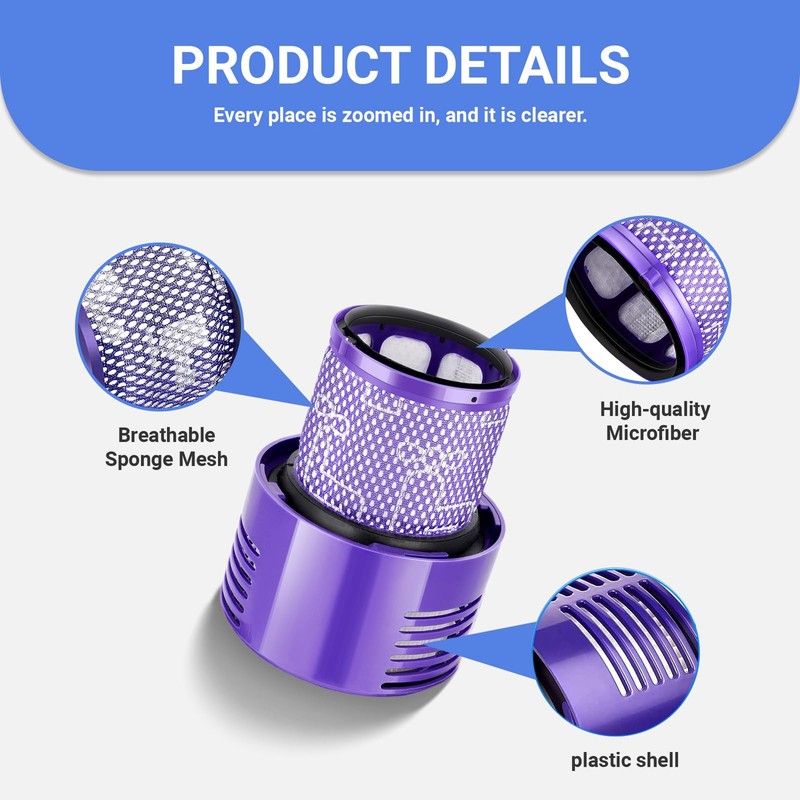 ACCTDLF Filters Replacement for Dyson V10 Cyclone Series,Cyclone,Absolute,Cyclone,Total Clean,Cyclone, Animal,