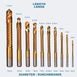 Milling Drill Bit Set CUKCIC Slotted Cutter Integrated Tool for Drilling and Reaming for Drilling Holes and Cutting Groove 10-Piece Set