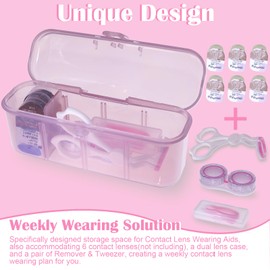 DIY Daily Contact Lens Organizer Case kit, Disposable Daily Contact Lens Storage Each Hold 24PCS lenses for Travel Outdoor Dispenser Daily for All Brand Cosmetic Contact Lens Colored/Soft/Daily Lenses