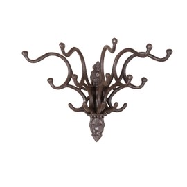 Creative Co-op HD5946 Antique Cast Iron Wall Hooks with Rust Finish