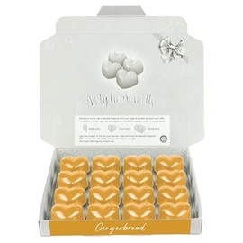 Gingerbread Wax Melts: 16 x 5g PCS Heart Shaped Scented Wax Melts in a Presentation Gift Box, Vegan & Pet Friendly, Cruelty Free, Candle Alternative