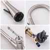 Single Handle High Arc Brushed Nickel Pull Out Kitchen Faucet,
