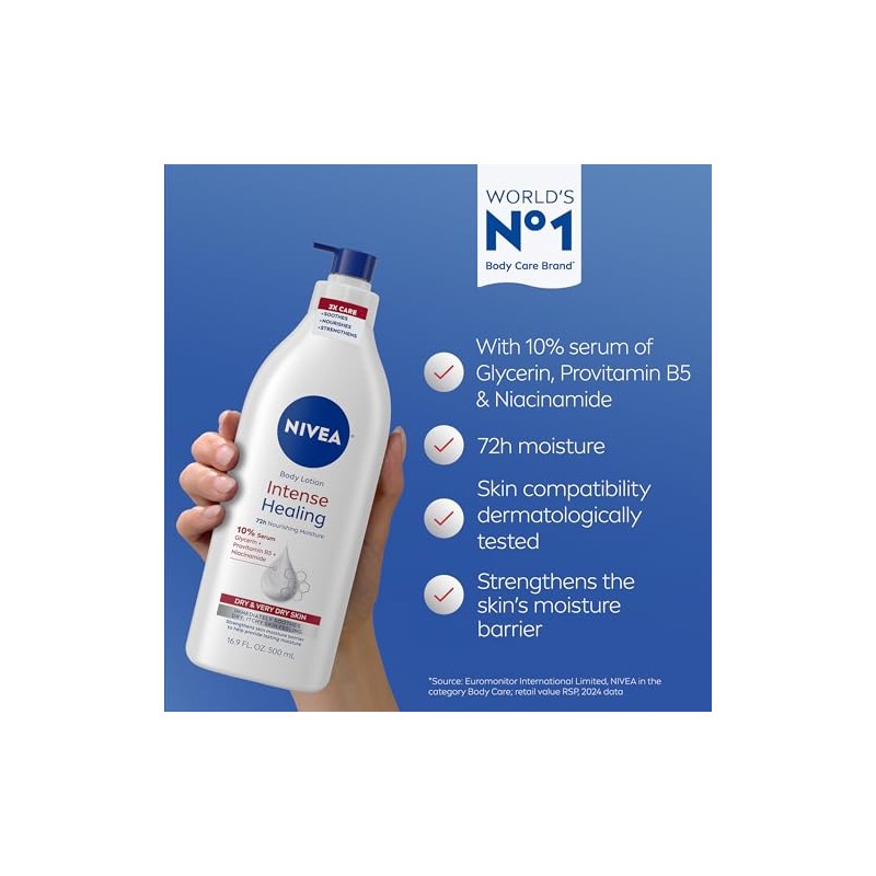 Nivea Intense Healing Body Lotion, 16.9 Fl Oz