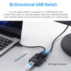 USB 3.0 Switch, Bi-Directional USB Switch 2 in 1 Out