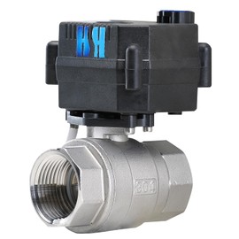 HSH-Flo 1" DN25 NPT 2 Way 12VDC 9-24VAC/DC Stainless Steel 304 Normally Closed Electrical Position Feedback On/Off Motorized Ball Valve