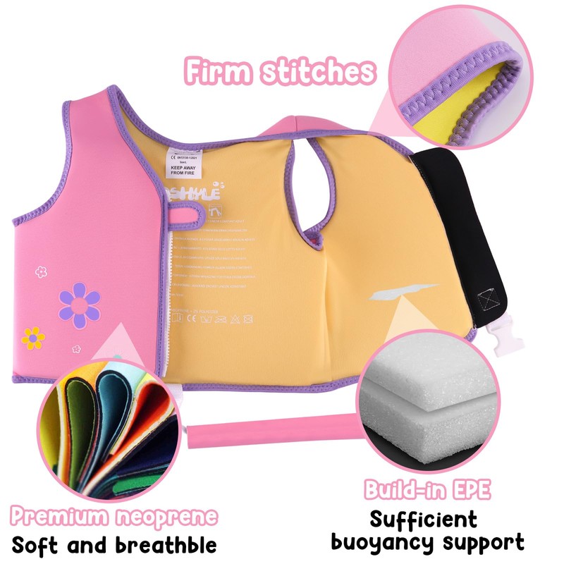 OSHYLE Swim Vest for Kids Toddler Floaties Vest with Safety