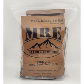 Allgo Outdoors Military Spec MRE Meals Ready To Eat BBQ Beef Sandwich - Menu 2