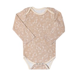 Copper Pearl Long Sleeve Bodysuit Baby: Ultra Soft Baby for Newborns, Boys, and Girls - Stylish, Comfortable, Overlap Shoulders, Premium Knit Fabric - 3-6m, Sandy
