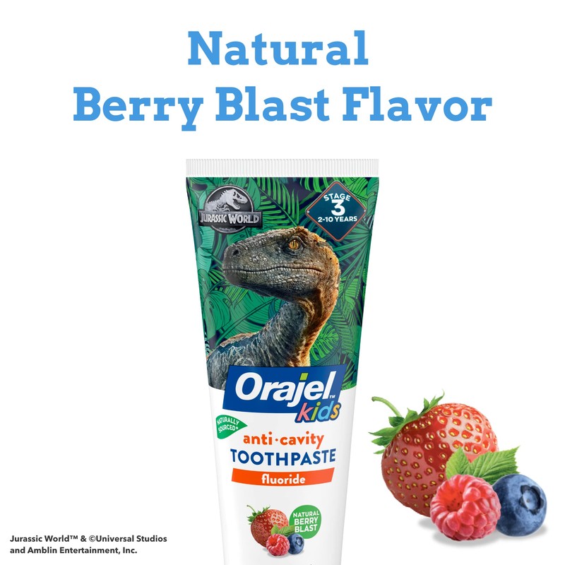 Orajel Orajel Kids Jurassic World Anti-Cavity Fluoride Toothpaste, Natural Berry