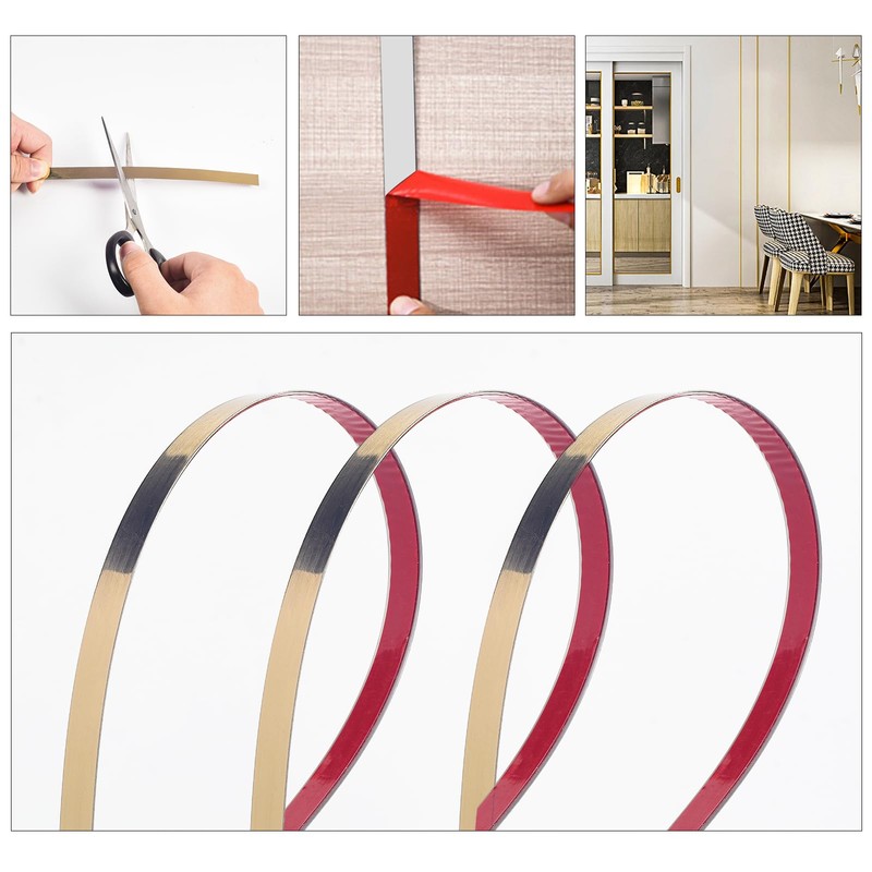 Gold Metalized Mirror-Like Finish Peel and Stick Wall Trim Molding