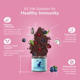 kin+kind Dog Supplement Powder - Supplement for Dogs & Cats for Healthy Immunity - Bladder Support - Natural Formula with Organic Cranberry, Blueberry and Coconut - Made in USA (Triple Large 8oz)